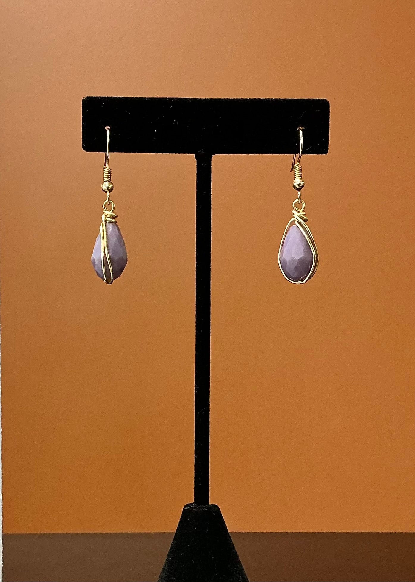 Golden Bloom Necklace Set - Purple