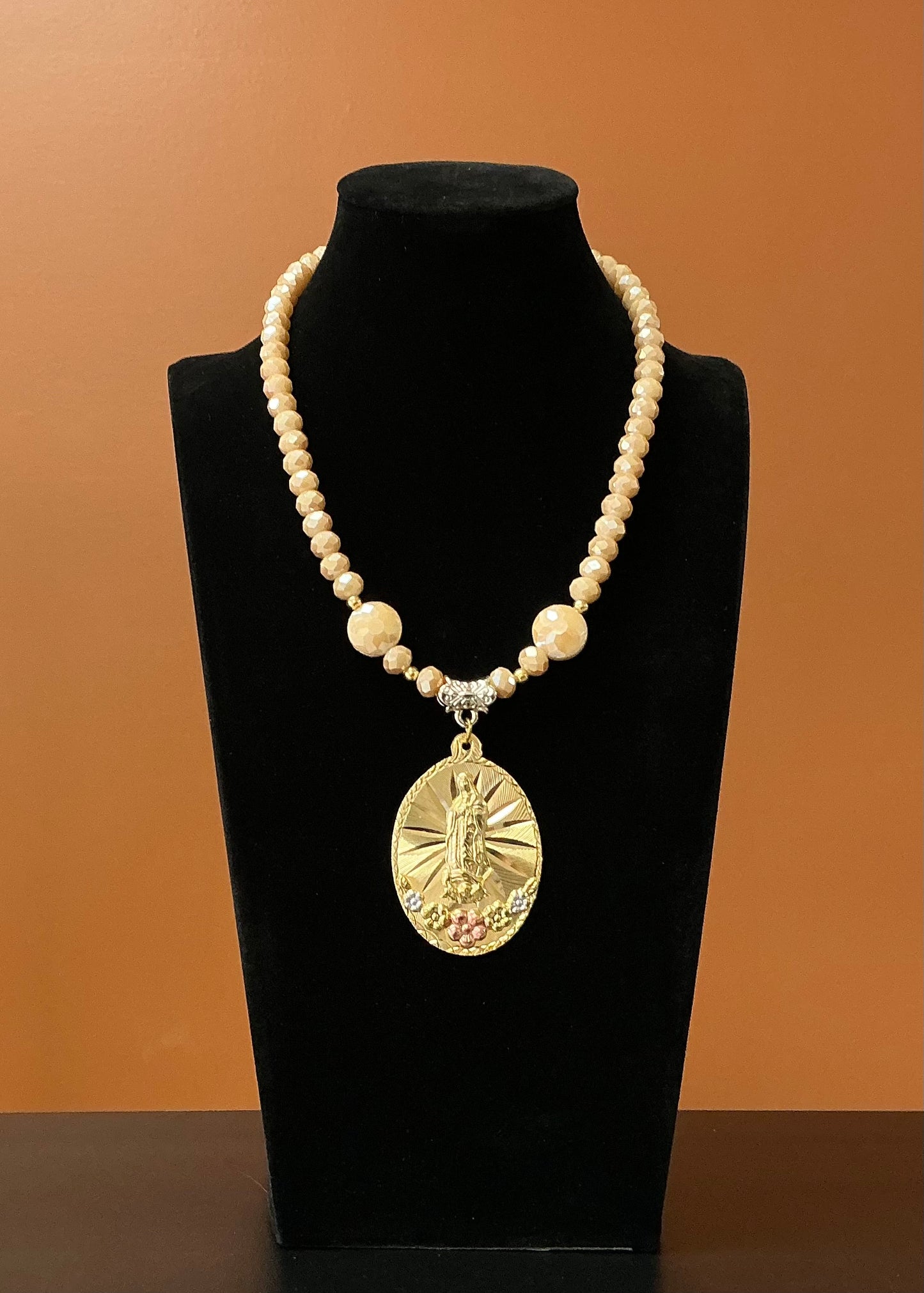 Golden Virgin Mary Necklace