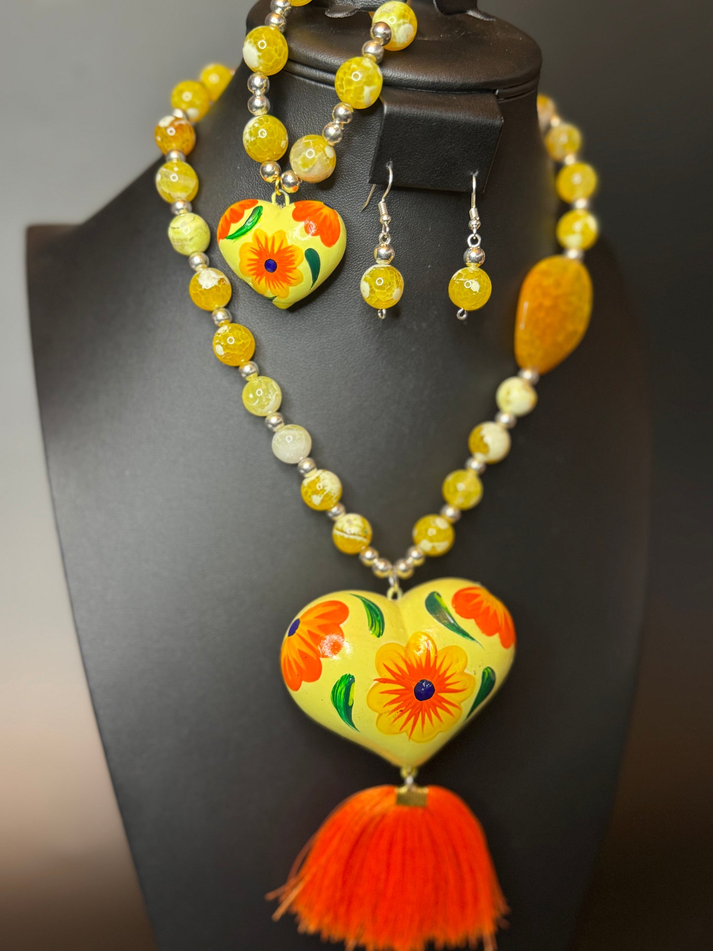 Citrine Corazon Pintado Set