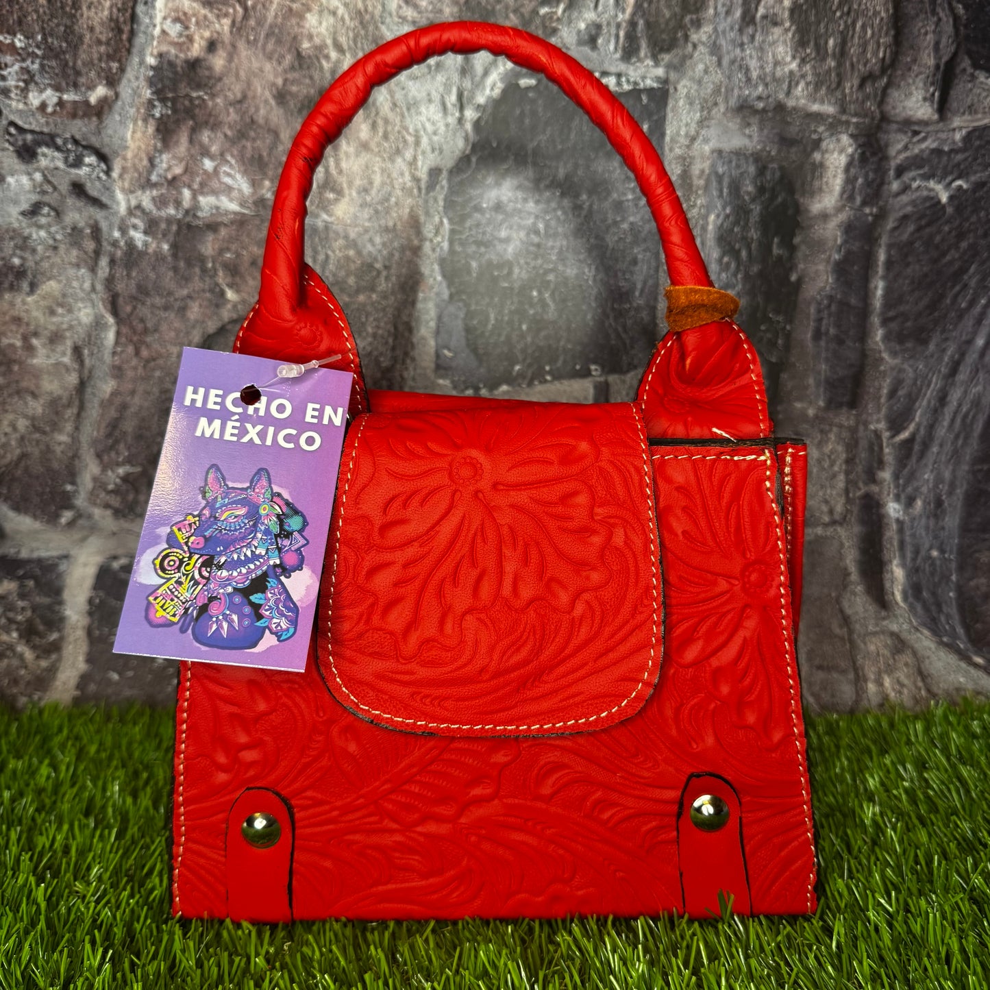 Regina Leather Handbag, Red