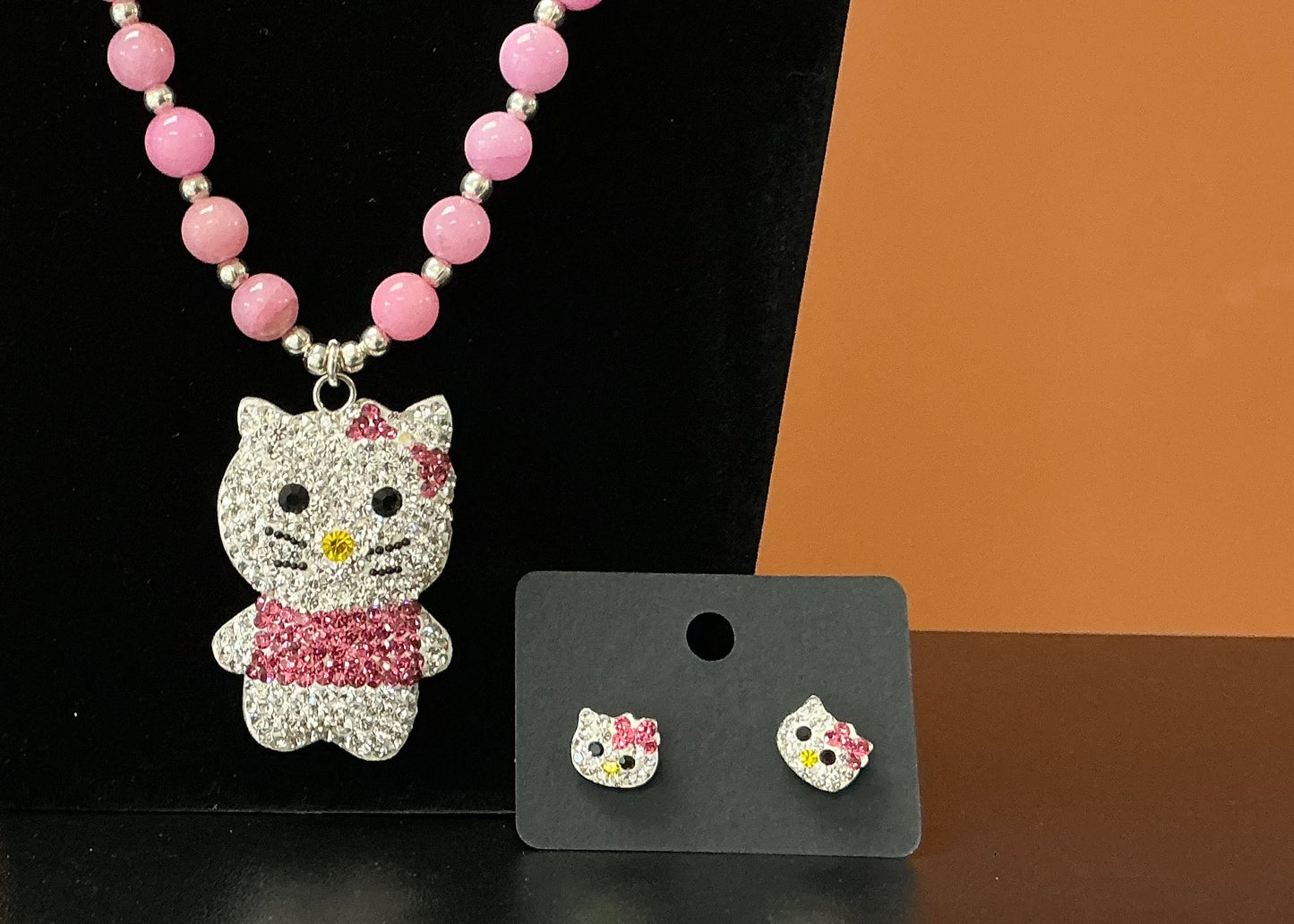 Hello Kitty Necklace & Earrings
