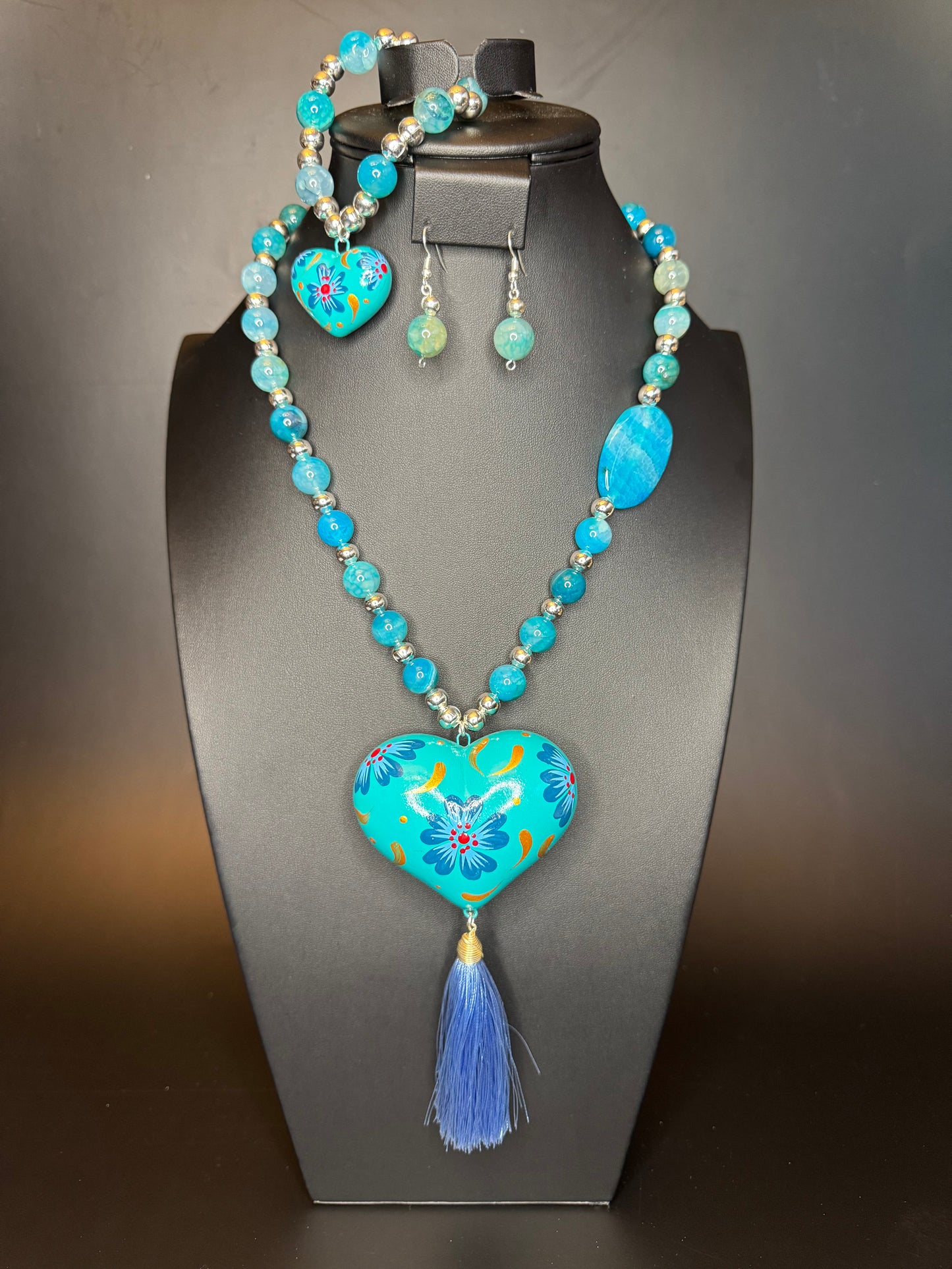 Aquamarine Corazon Pintado Set
