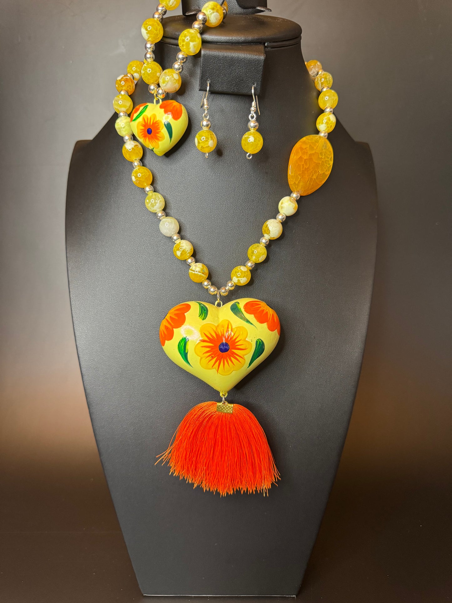 Citrine Corazon Pintado Set