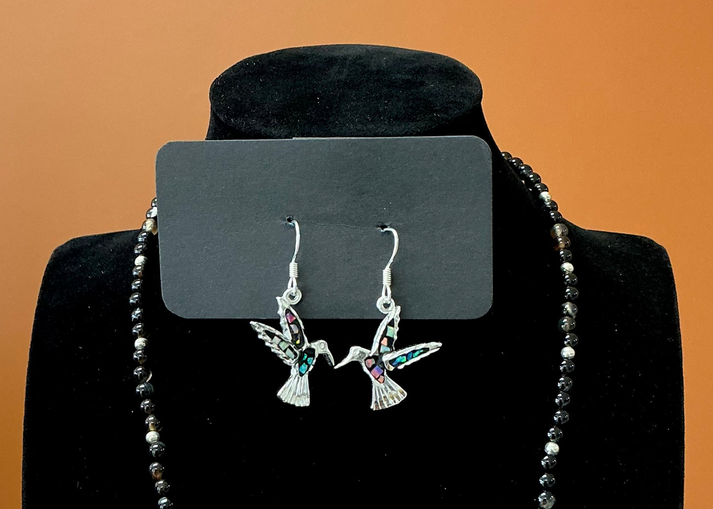 Hummingbird Necklace & Earrings - Iridescent