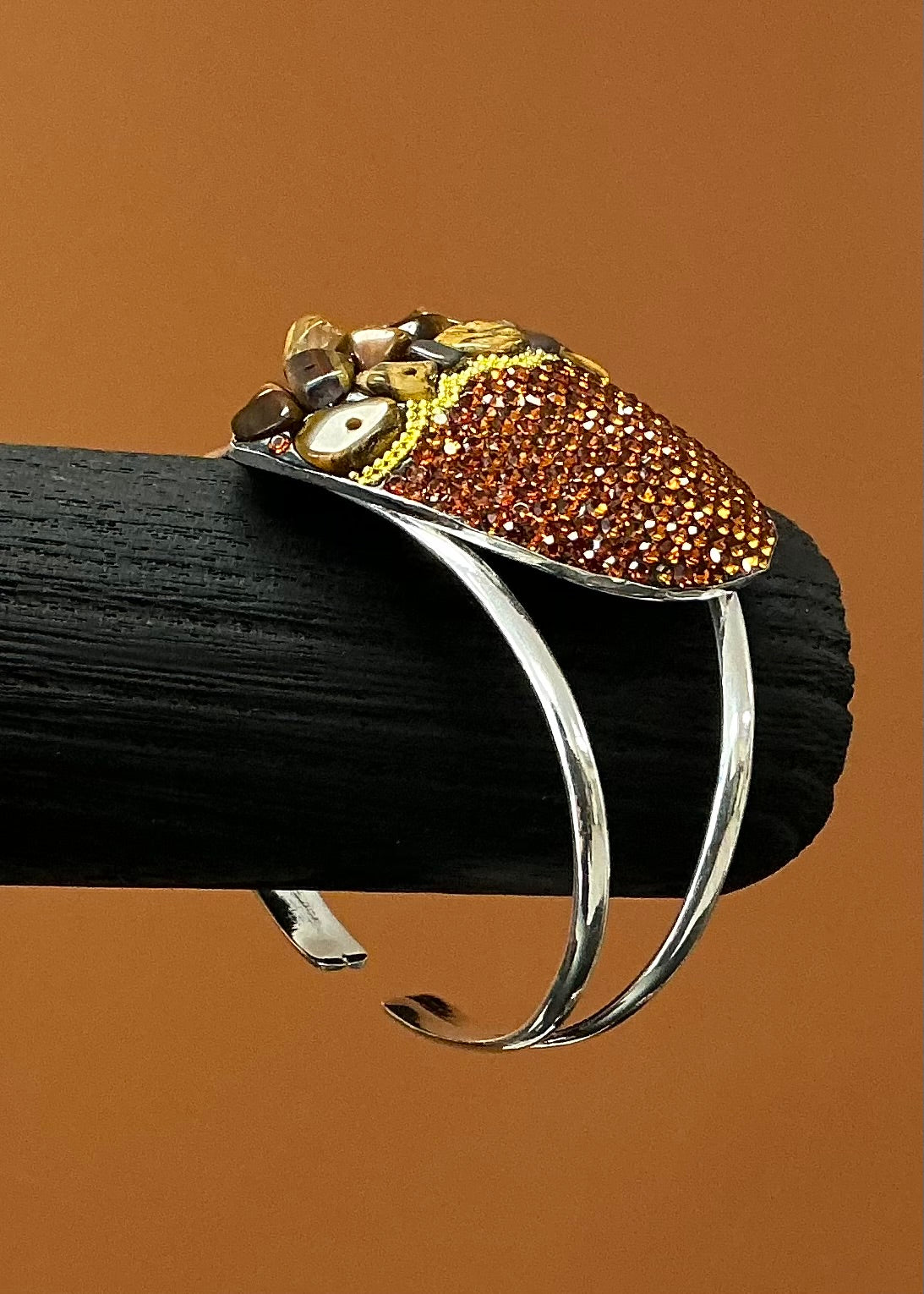 Pebbled Heart Bracelet - Brown