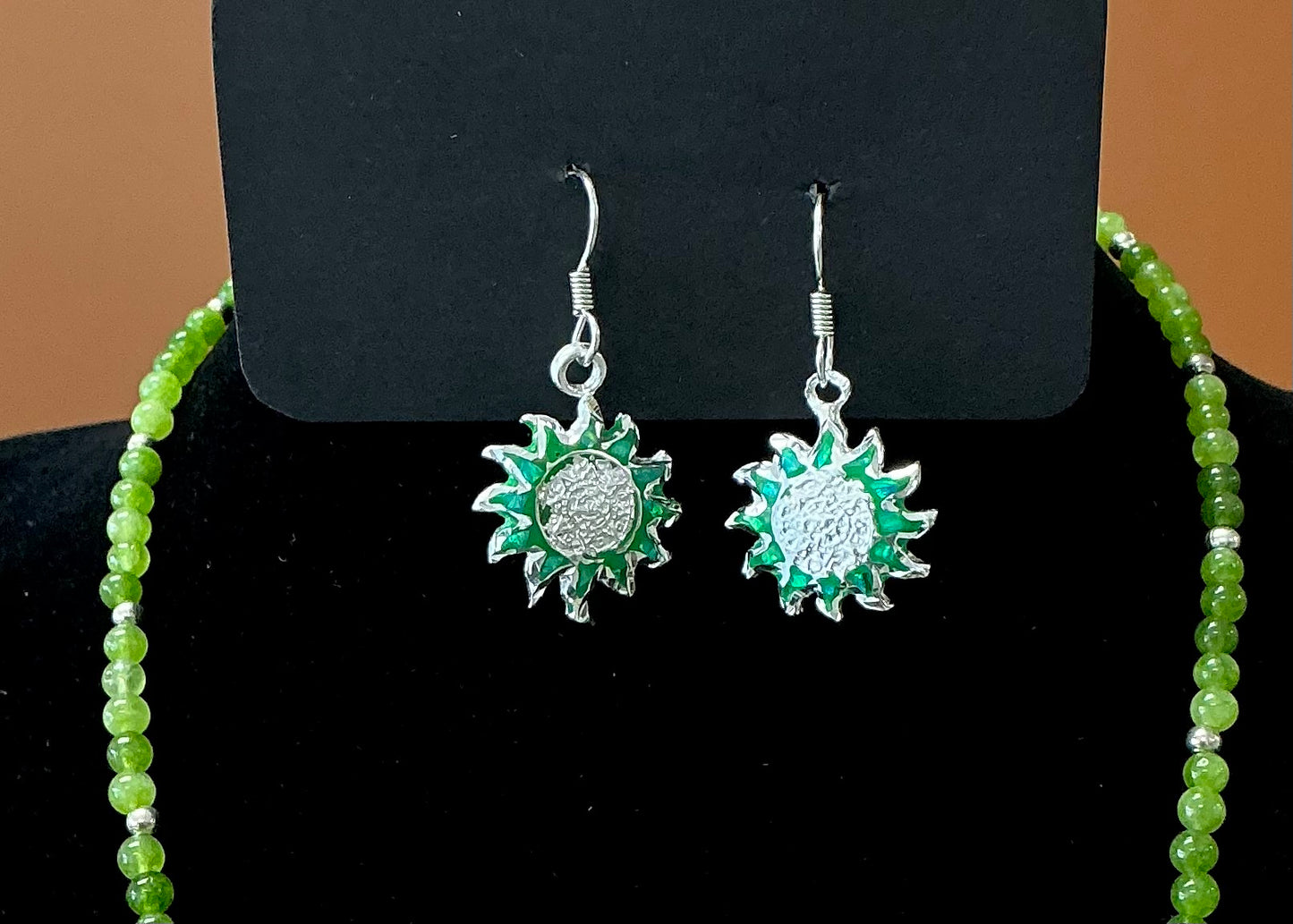 Sol Statement Necklace & Earrings - Green