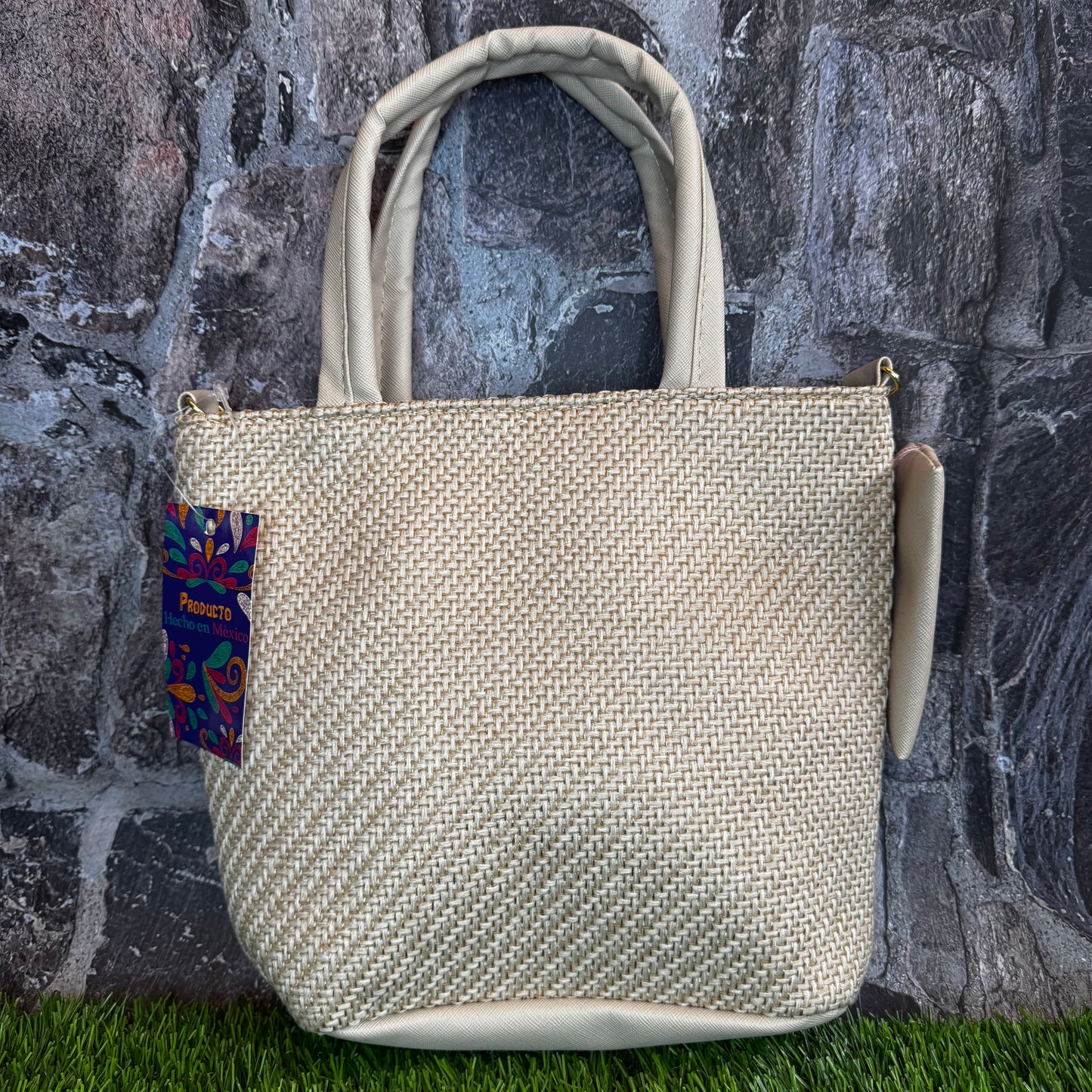Artesanal Yute Handbag, Frida Beige