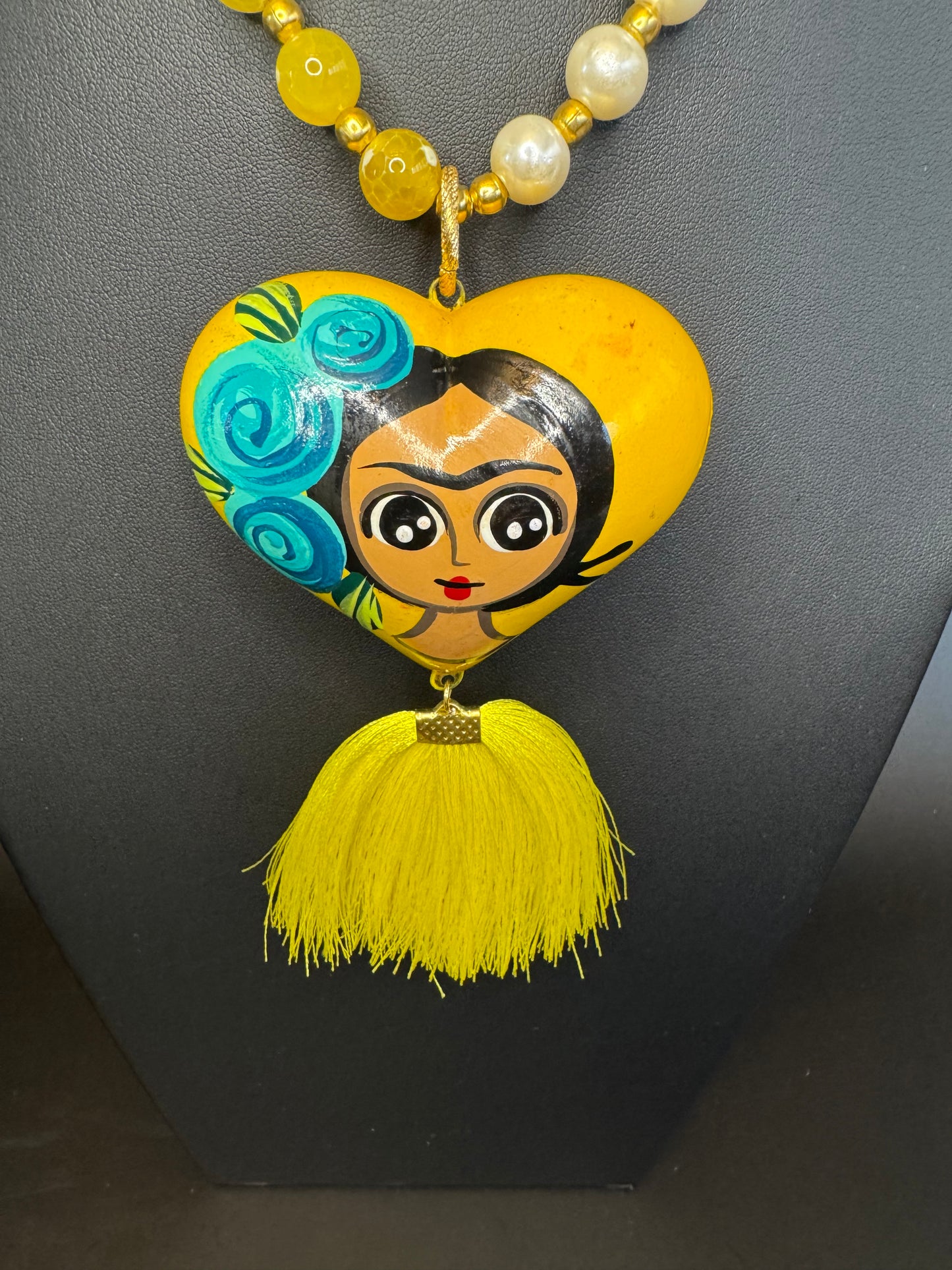Frida Corazon Citrine/Pearl Necklace & Earrings