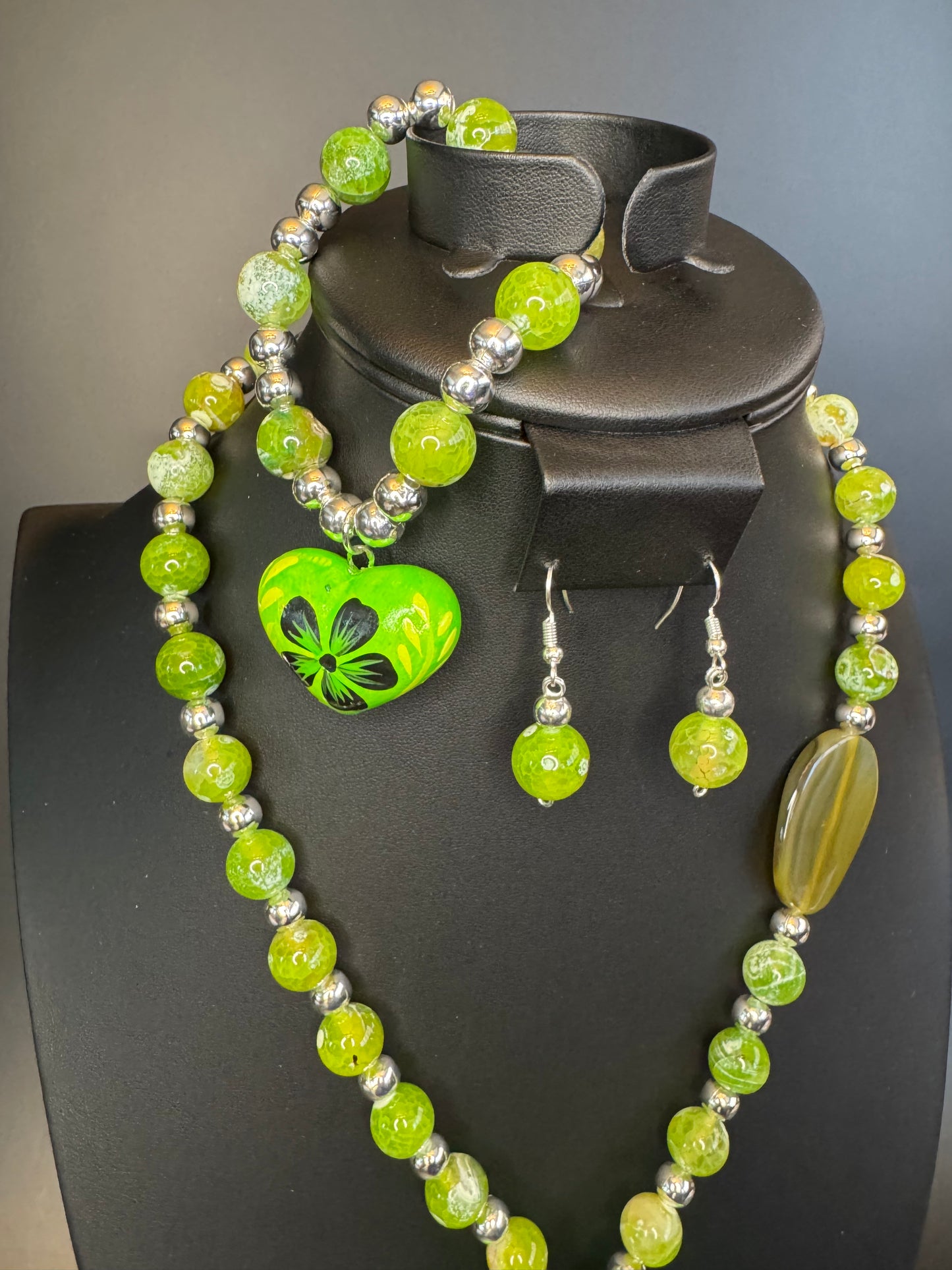Peridot Corazon Pintado Set