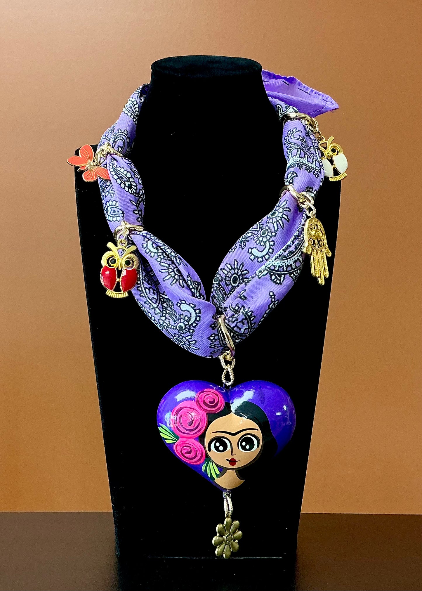 Bandana Corazón Necklace - Purple