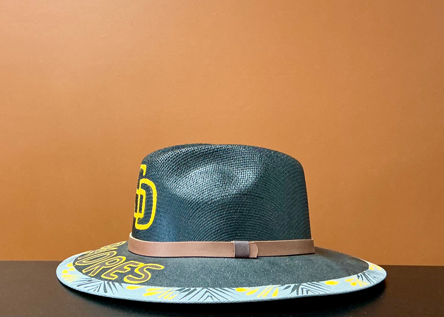 Padres Hand-painted Hat - Black