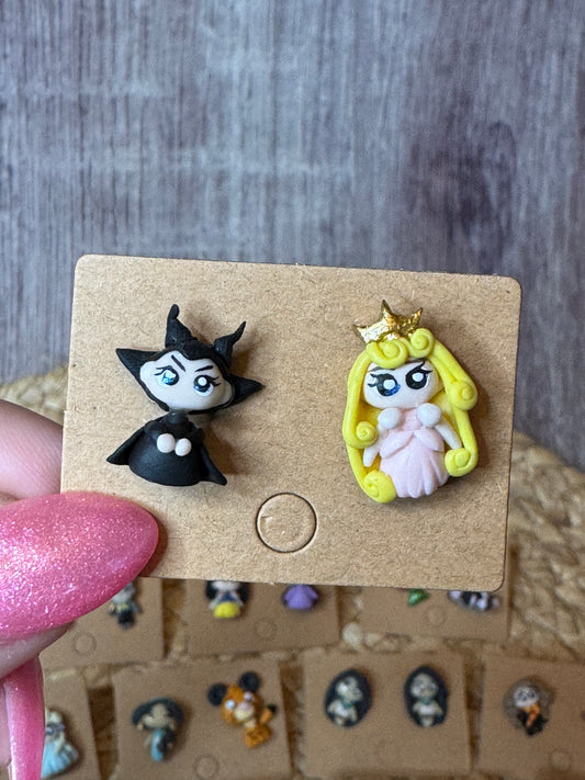 Maleficent & Aurora Stud Earrings