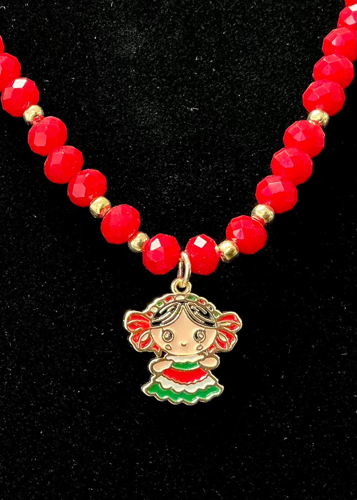 Lele Doll Necklace - Mexican Flag Colors