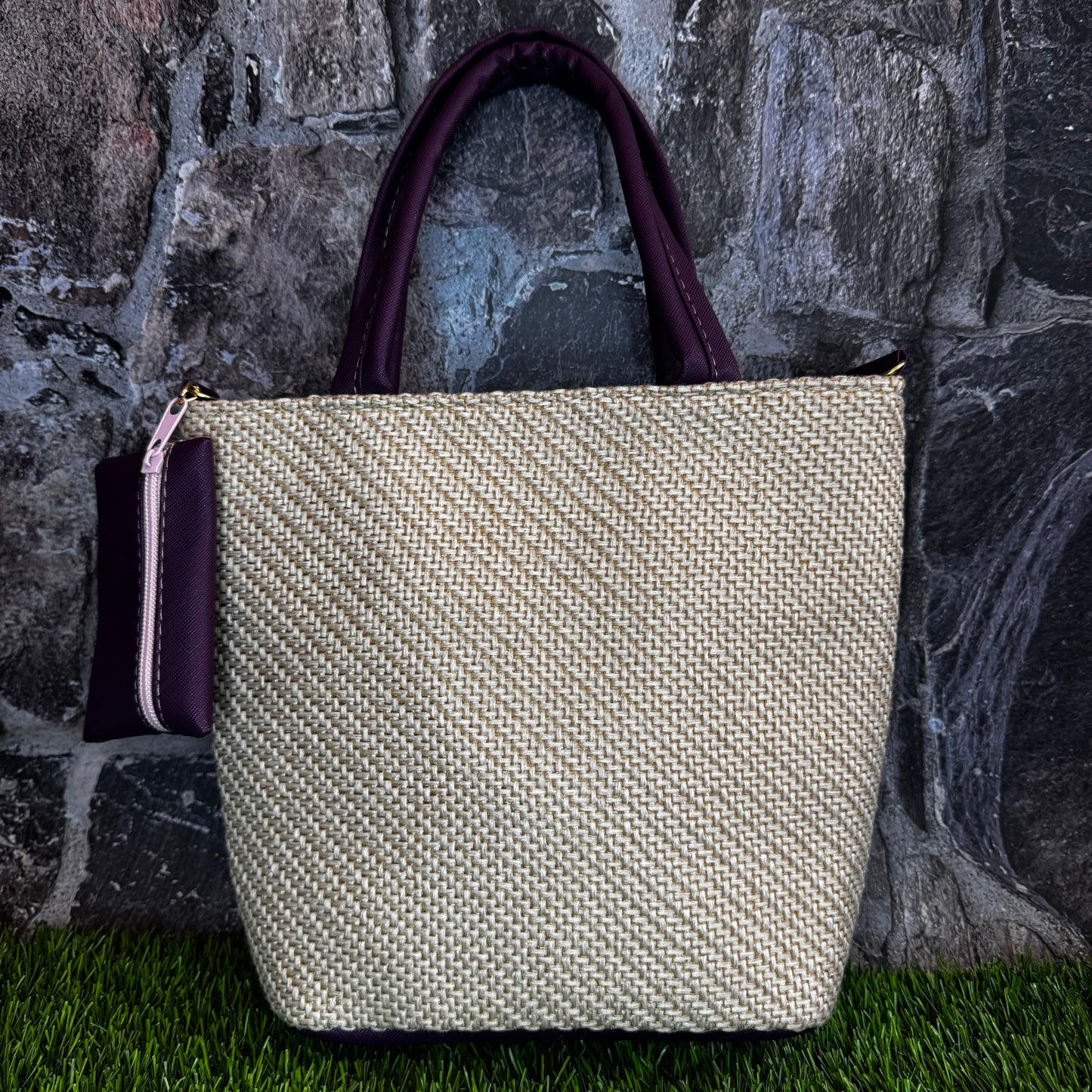 Artesanal Yute Handbag, Lele y Panchito Purple