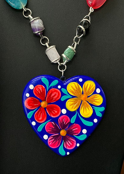 Painted Heart Necklace