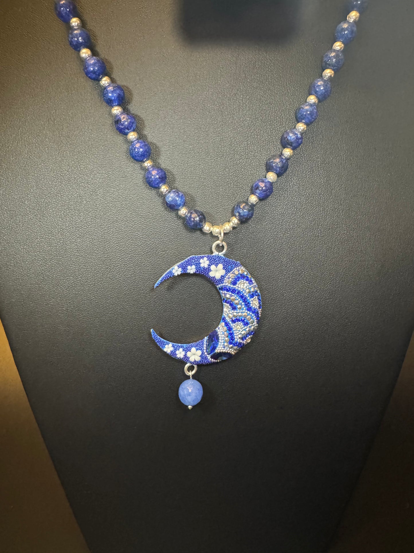 Luna Statement Necklace & Earrings - Blue