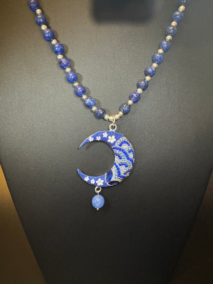 Luna Statement Necklace & Earrings - Blue