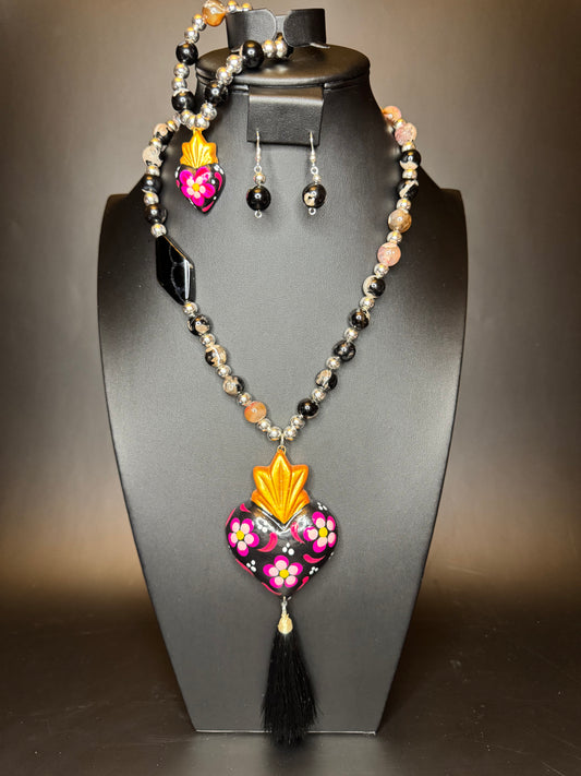 Corazon Sagrado Pintado Onyx Set