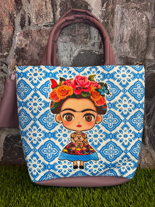 Artesanal Yute Handbag, Frida Lavender