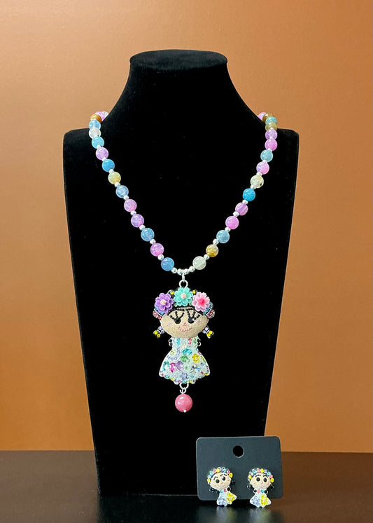 Frida Necklace & Earring Set - Multicolor