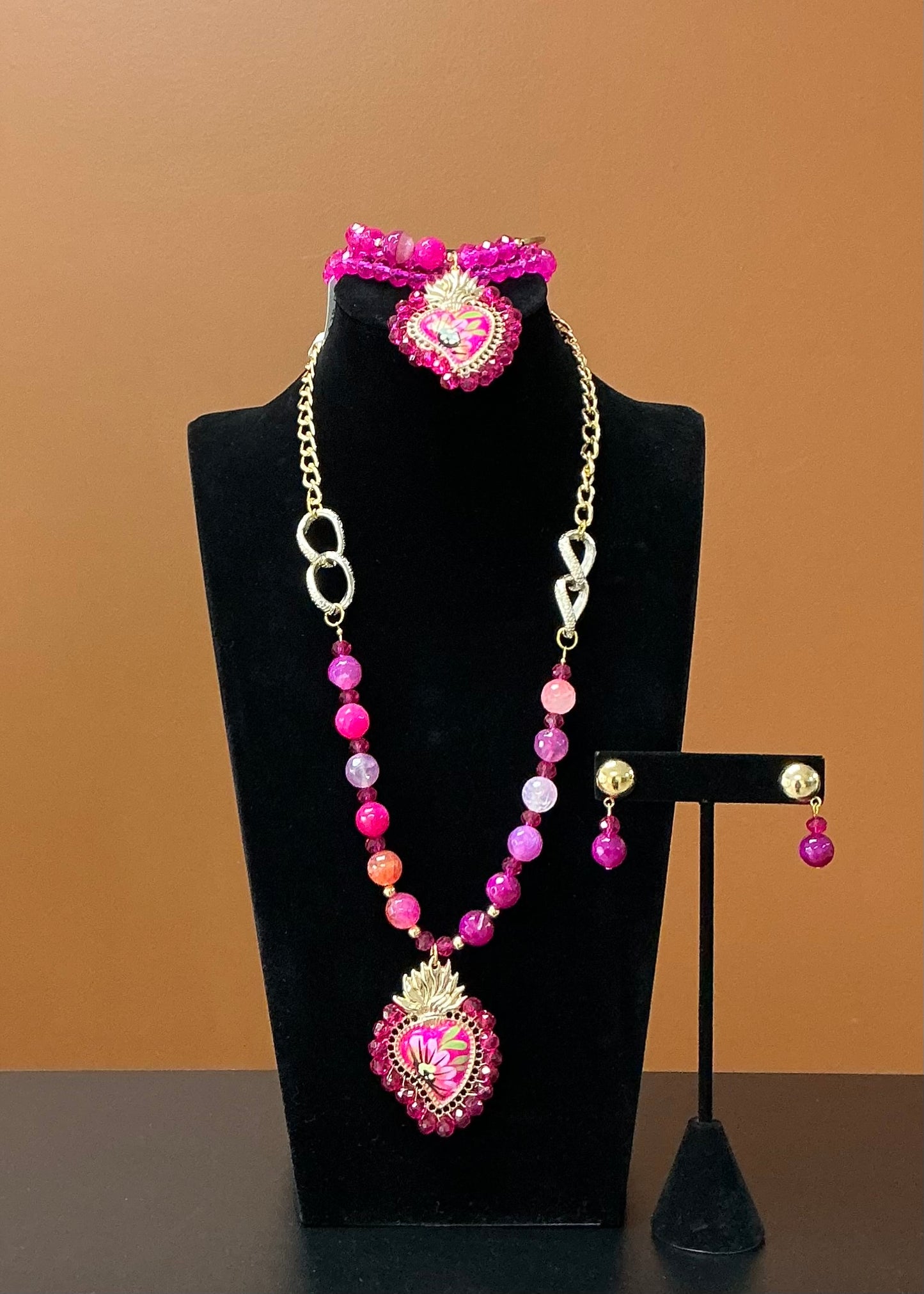 Corazón Sagrado - Pink Jewelry Set