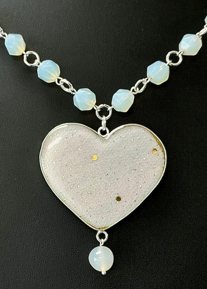 Moonstone Heart Necklace & Earrings