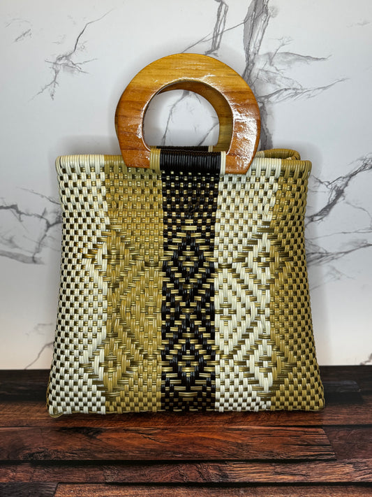 Large Handwoven Plastic Tote Bag