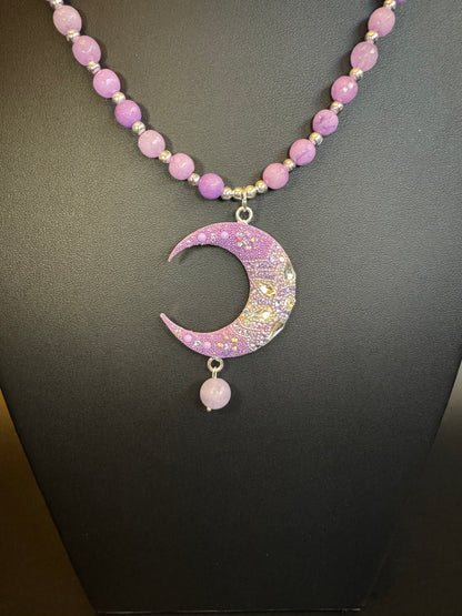 Luna Statement Necklace & Earrings - Lilac
