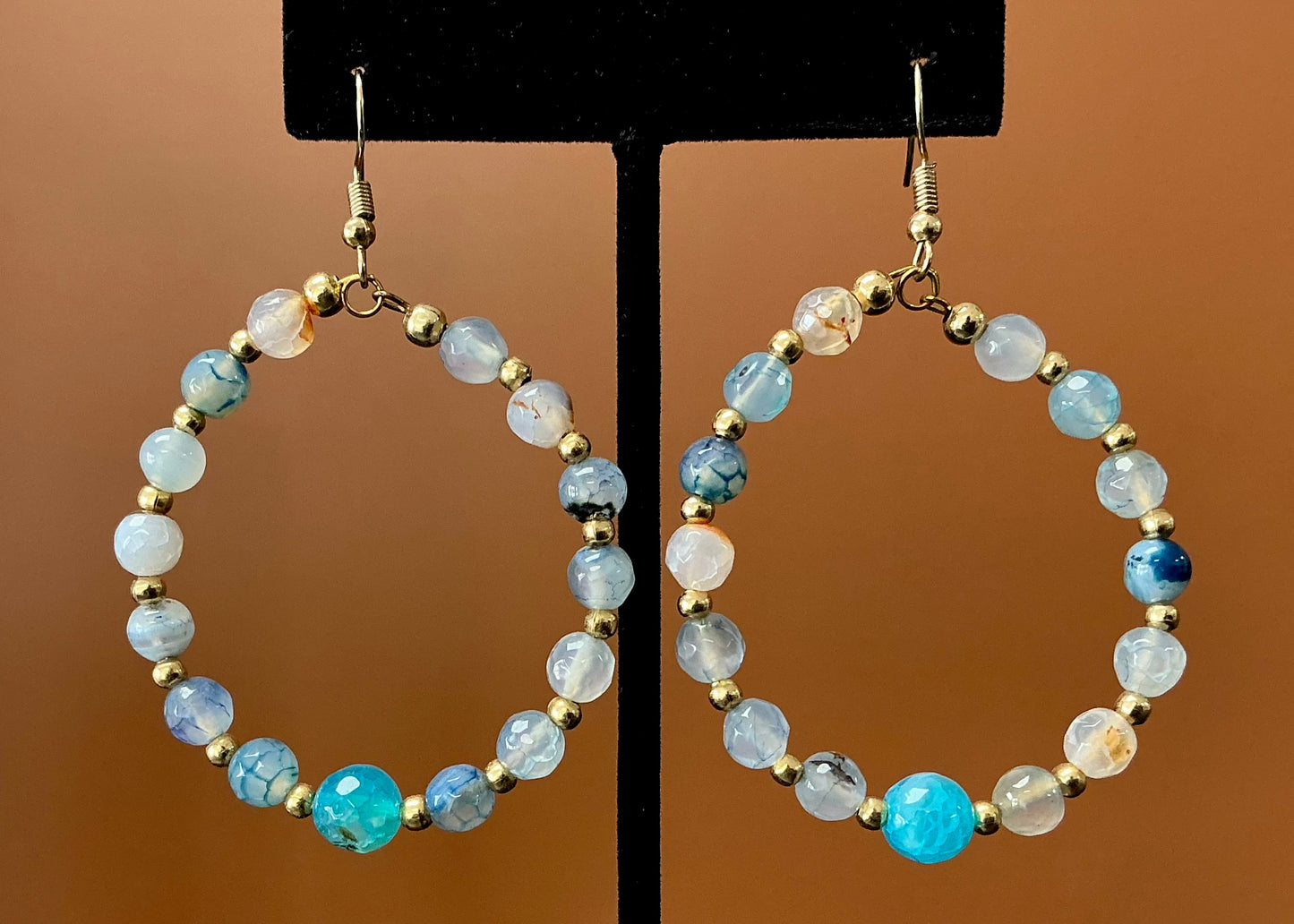 Foggy Blue Hoop Earrings