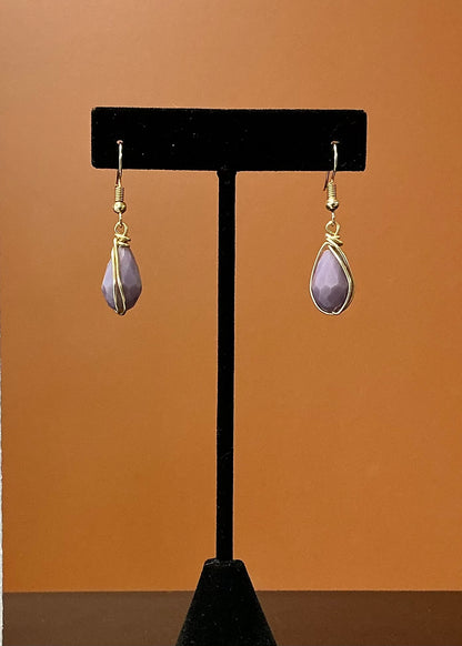 Golden Bloom Necklace Set - Purple