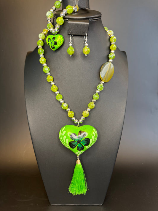 Peridot Corazon Pintado Set