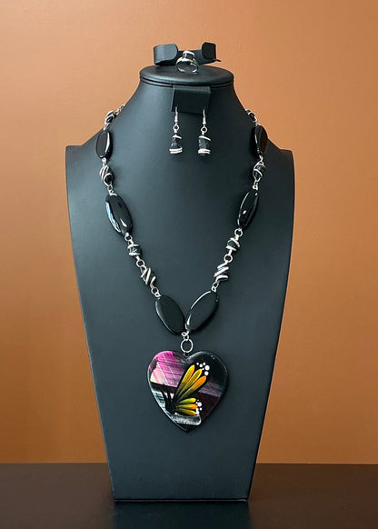 Painted Heart Jewelry Set