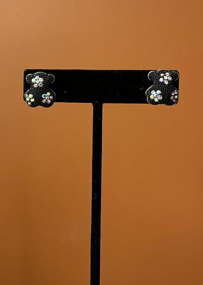 Black Bear Necklace and Earring Set
