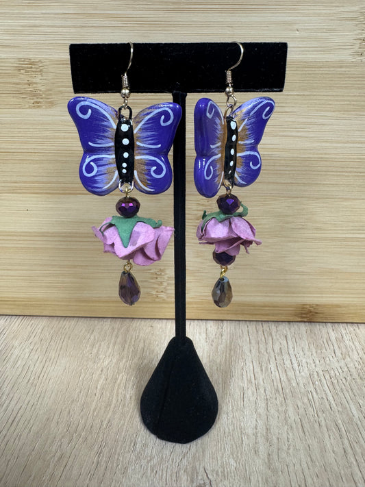 Mariposa Petal Earrings - Purple