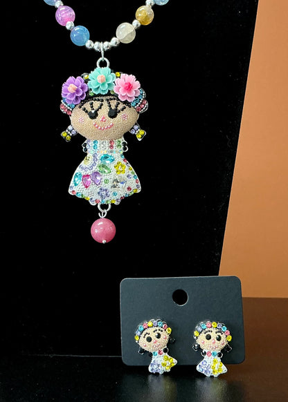 Frida Necklace & Earring Set - Multicolor