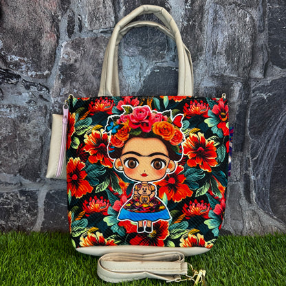 Artesanal Yute Handbag, Frida Beige