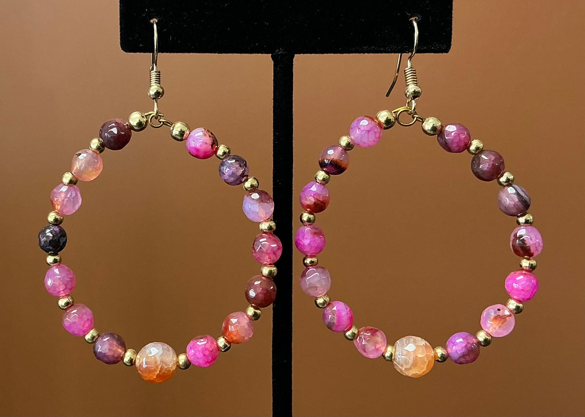 Pink Hoop Earrings