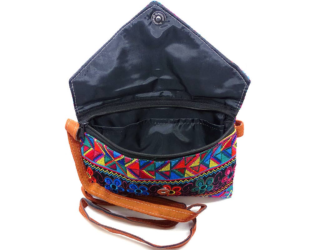 Embroidered Huipil Envelope Crossbody Bag