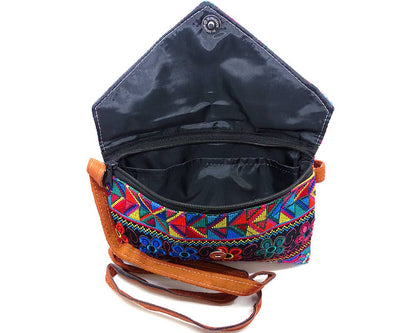 Embroidered Huipil Envelope Crossbody Bag
