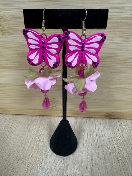Mariposa Petal Earrings - Pink