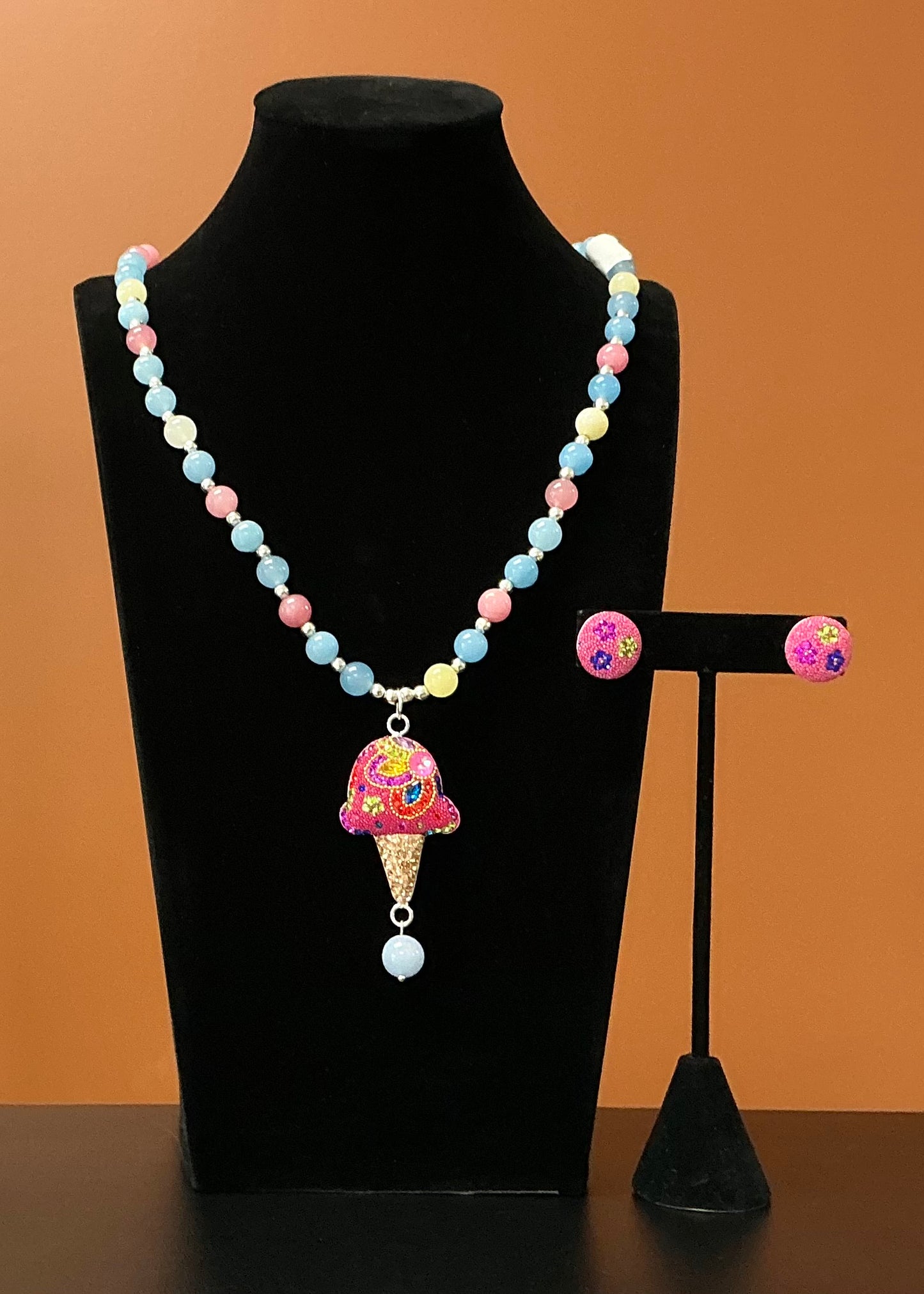 Ice Cream Necklace & Earring Set