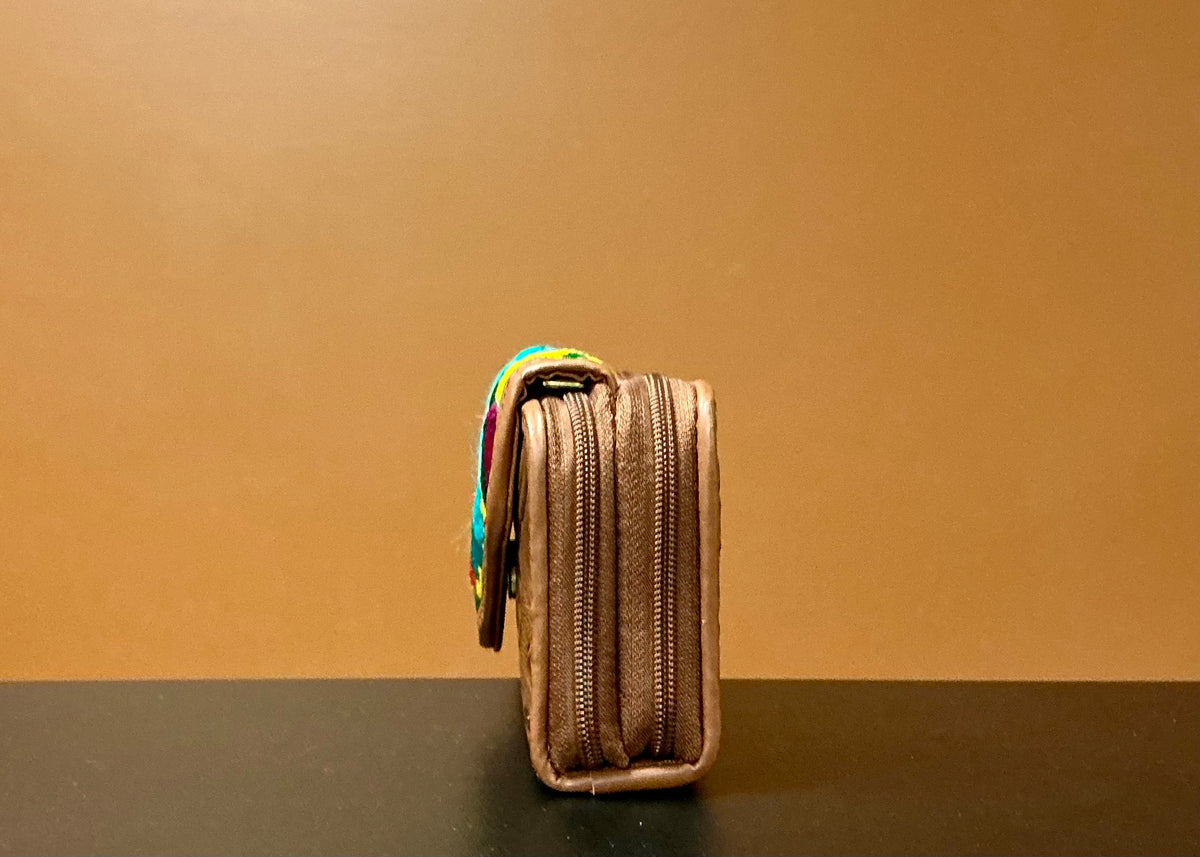 Embroidered Mexican Leather Wallet