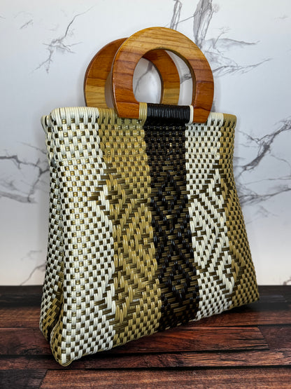 Large Handwoven Plastic Tote Bag