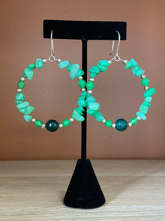 Green Glow - Hoop Earrings