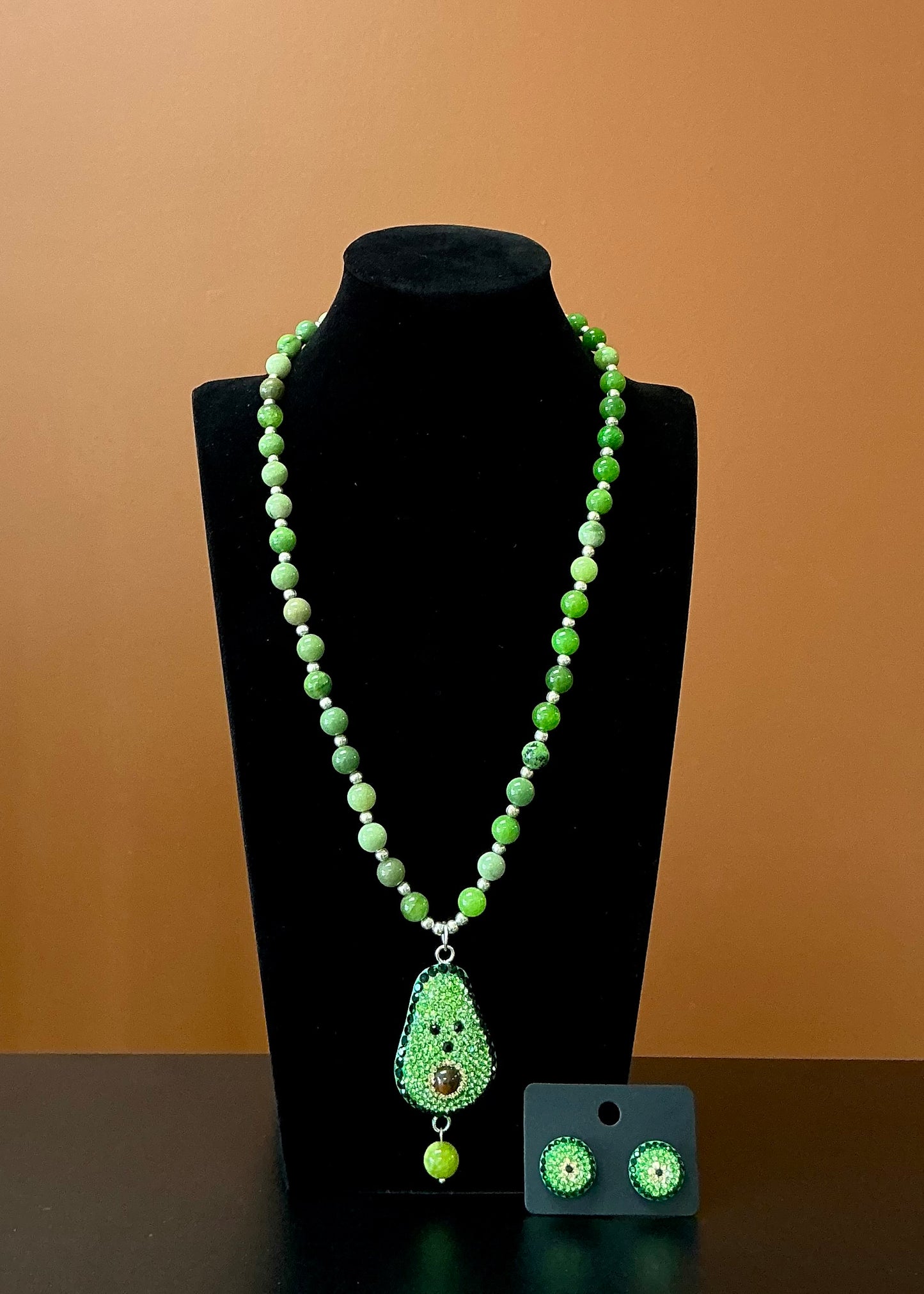 Avocado Necklace & Earrings