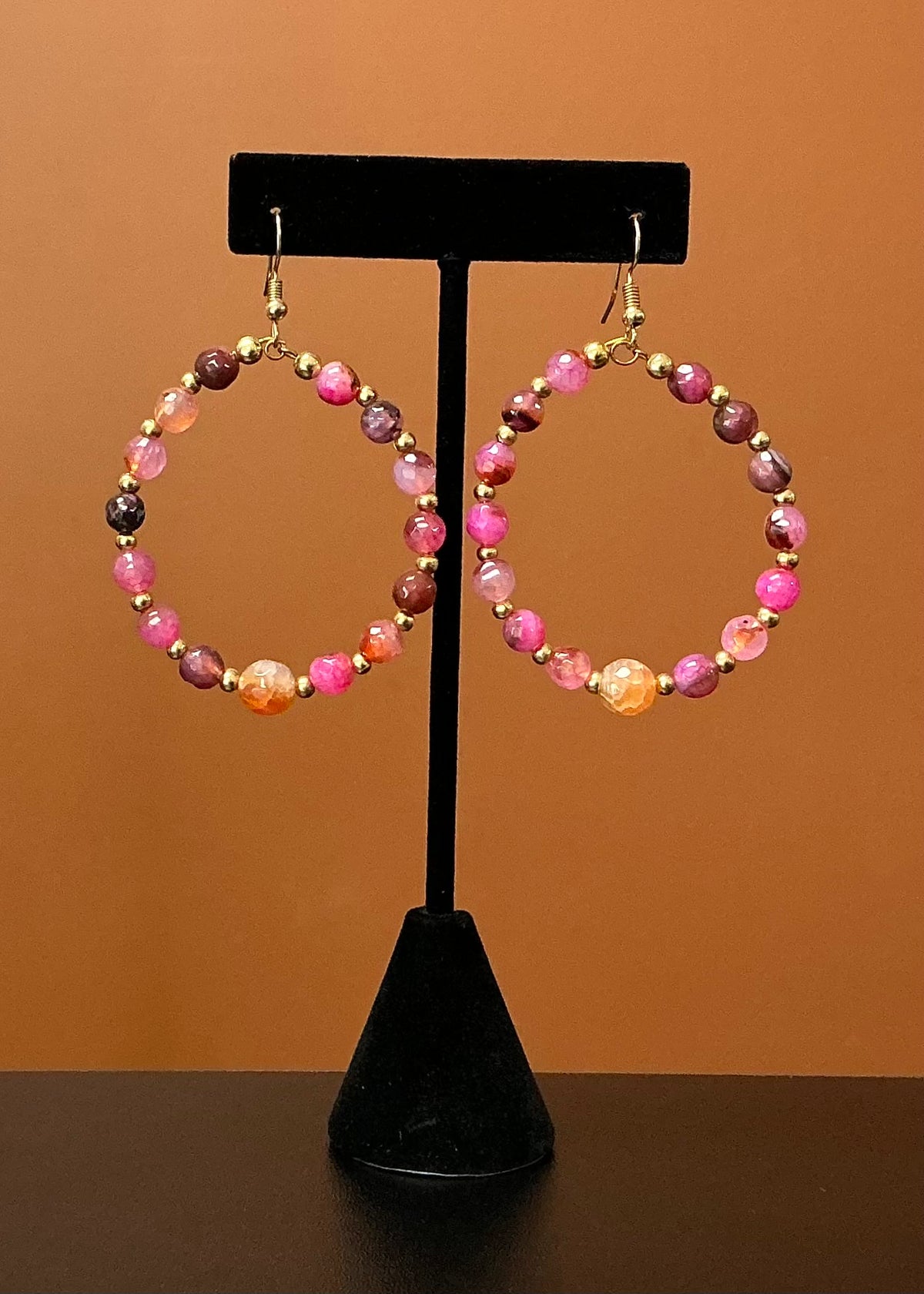 Pink Hoop Earrings