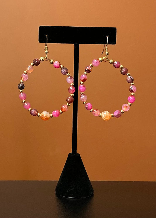 Pink Hoop Earrings
