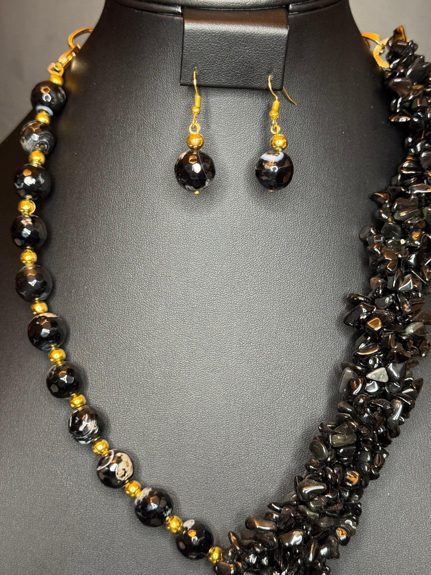 Onyx Talavera Corozon Necklace & Earrings