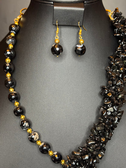 Onyx Talavera Corozon Necklace & Earrings