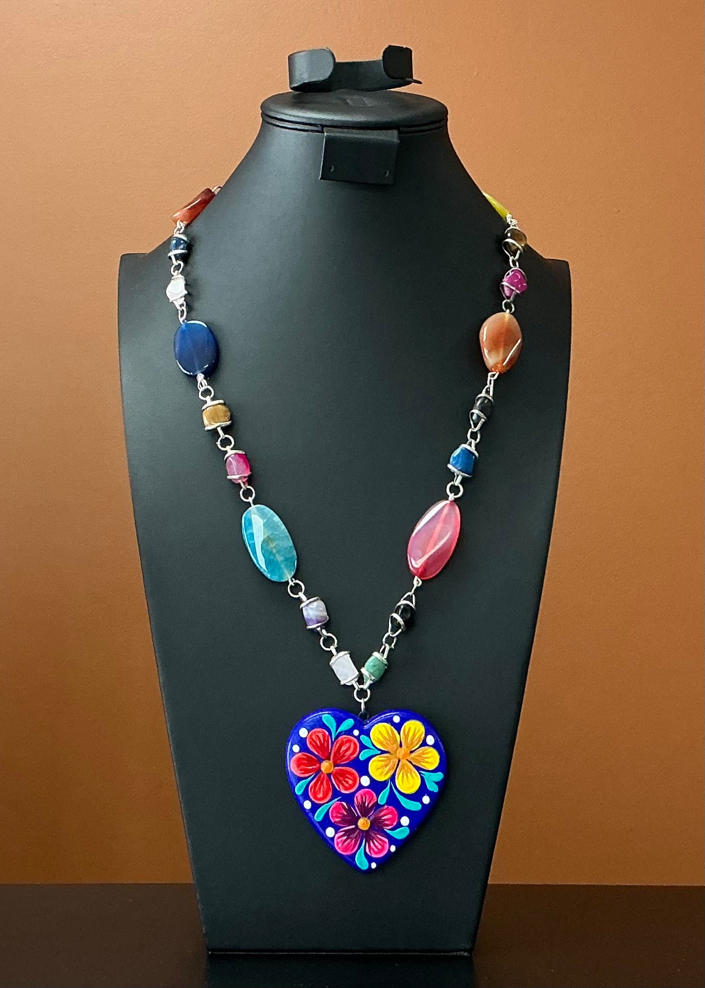 Painted Heart Necklace